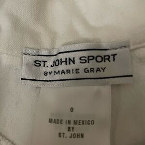 St John By Marie Gray Off White Five Pocket Pants